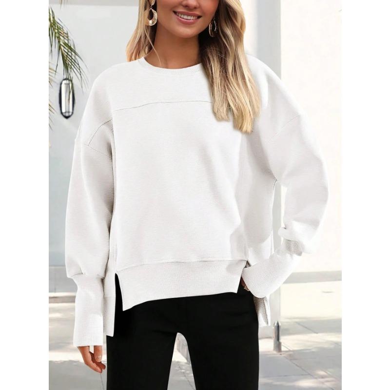 Women S Casual Solid Color Long Sleeve Pullover Hooded Sweatshirt