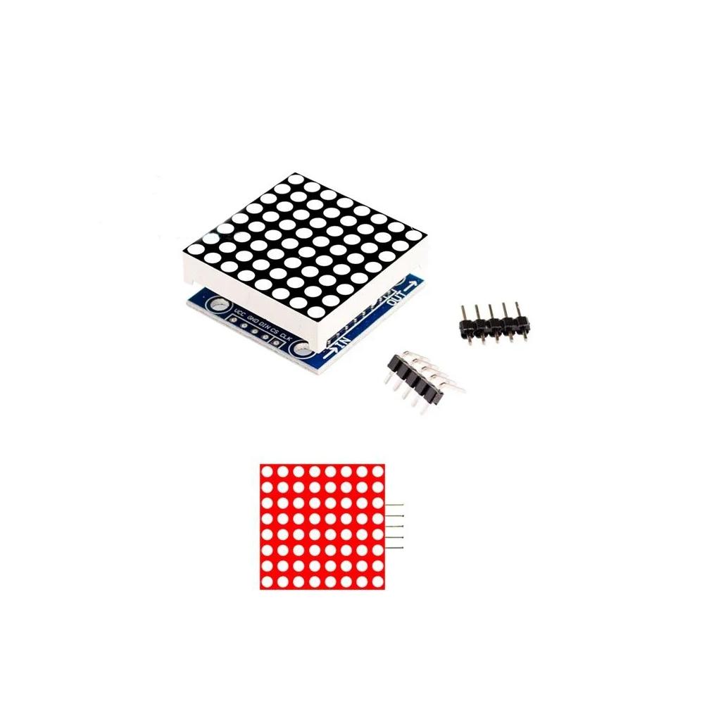 1PC MAX7219  Dot Matrix Module 8*8 microcontroller module 5V Common Cathode Red / Green 4in1 LED Display with DuPont Line