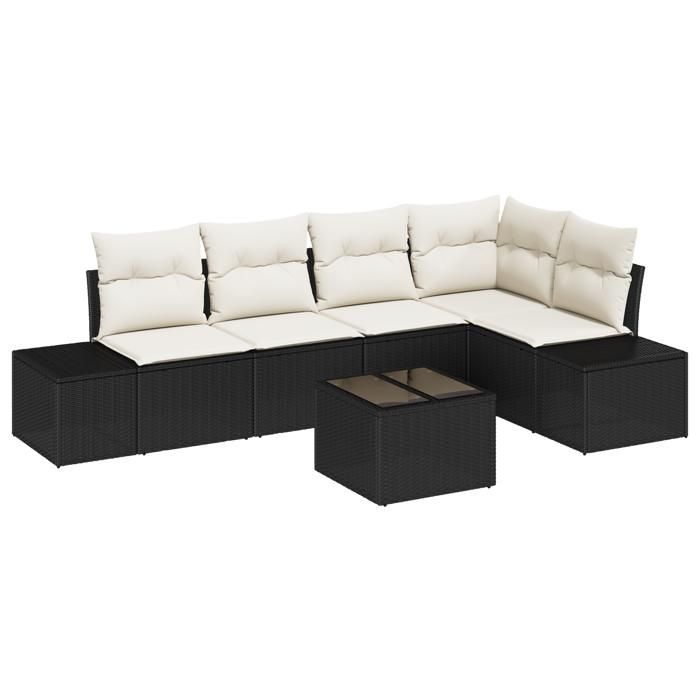 VidaXL Ensemble de canapé de jardin 5 pièces avec coussins en rotin poly brun 3347067