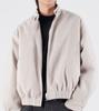 Button Seoul [Duck Down 90/10] Duck Down Biker Jacket With Neck Button Point (Light Beige)