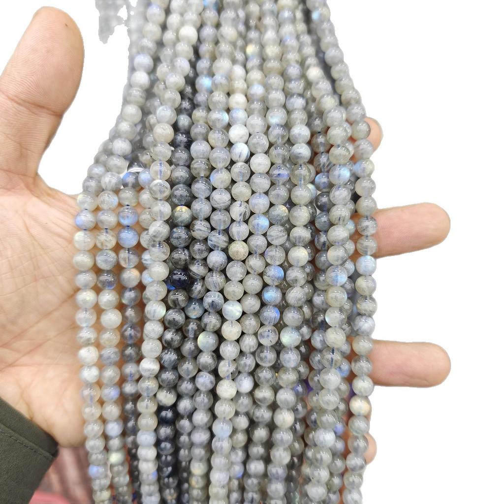 Natural Light Gray Moonstone Labradorite Beads for DIY Bracelet/Necklace Accessories