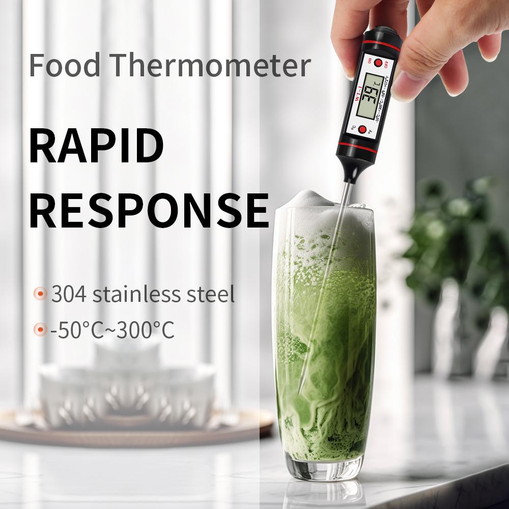 Portable Digital Kitchen Thermometer BBQ Meat Water Oil Stainless Steel Probe Food Oven Temperaure Detector for Kitchen Cooking