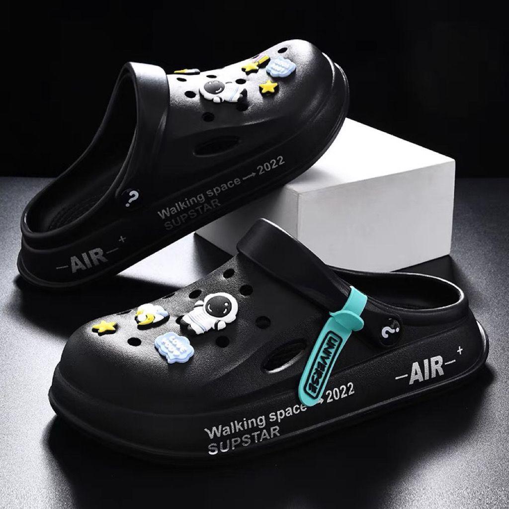 Hole Shoes Men's New Year Couple Platform Slippers Bag Head Sandals Non-slip Casual Soft-soled Beach Shoes Men