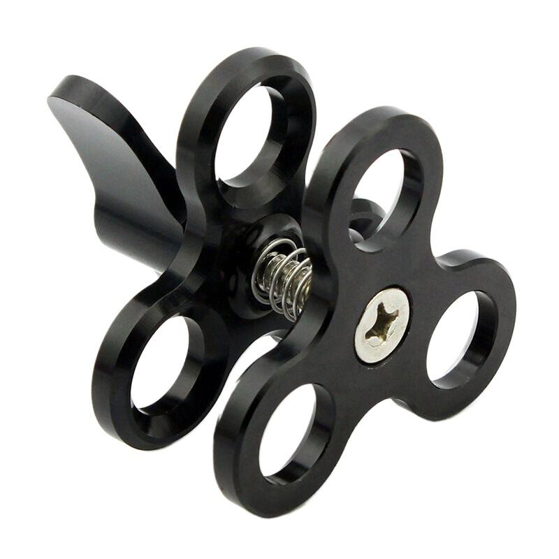 Triple Ball Clamp 3 Holes Underwater Arm Diving Bracket For Photography Torch Aluminum Diving Lights Ball Butterfly Clip Mount