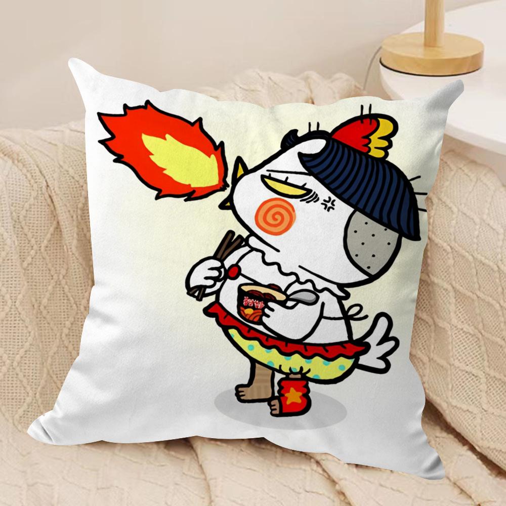 Kwaii Anime BBuldak RRameSn Cushion Cover Pillowcase Ultra Soft Skin Friendly Fabric Cloud Like Comfort Concealed Zipper