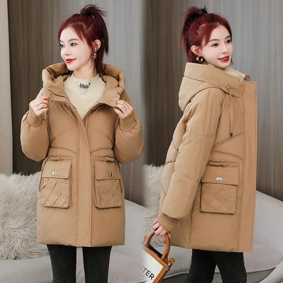 Winter Thickened Mid-length Padded Jacket Women's Loose Plus Size Hooded Padded Jacket Fashion Padded Jacket Cold-proof