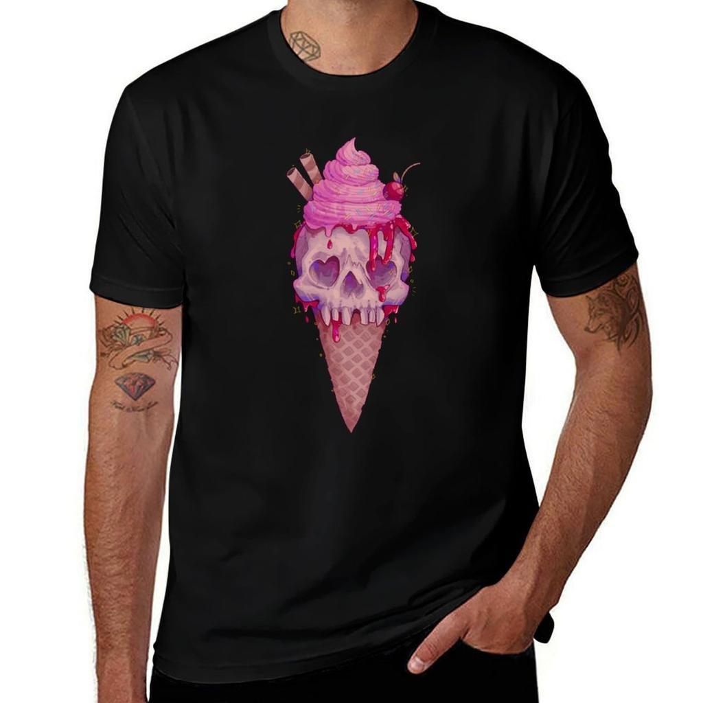 Skull Ice Cream TShirt Street Style Casual Tee Shirt