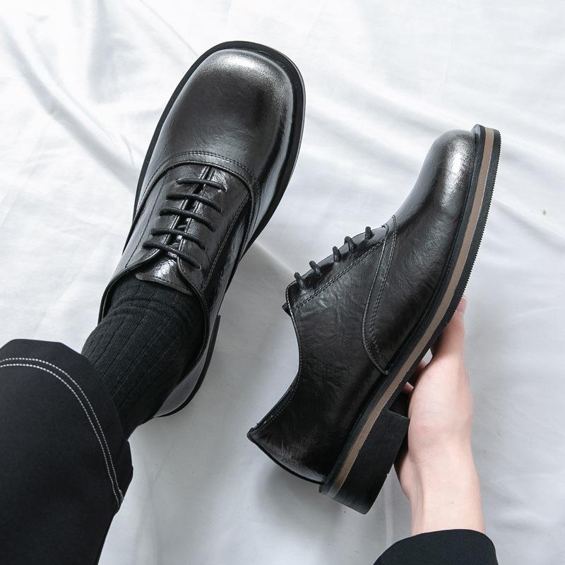 Scarpe derby lucide rétro scarpe eleganti casual in pelle taglia grande testa larga