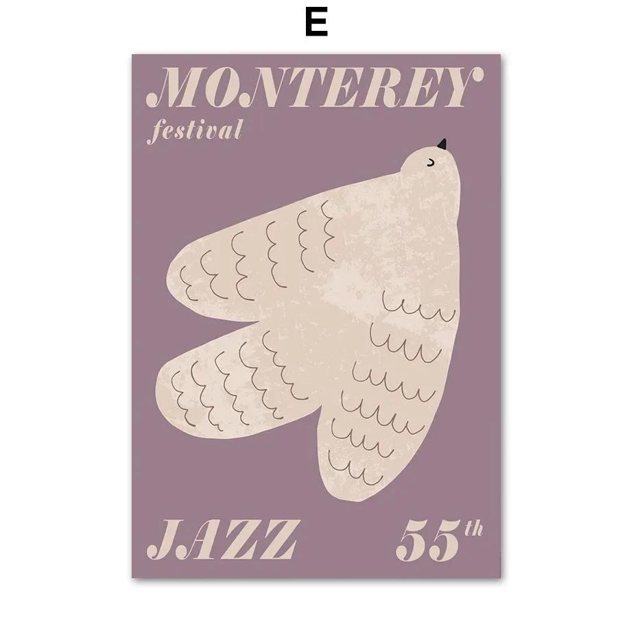 Abstraktes Wein Jazz Festival Rot Schwarze Katze Leinwandgemälde Wandkunst Nordische Poster und Drucke Wandbilder für Wohnzimmerdekor