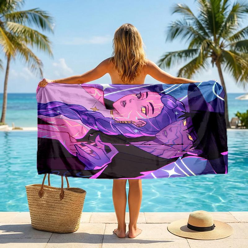 Kpop Hunter Fashion Beach Towel: Ideal for Summer Adventures Soft, Absorbent and Quick Drying Suitable for Swimming and Bathing