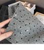 Dark Gray Polka Dot Wool A-Line Skirt - Petite Slim High-Waisted, perfect for Autumn and Winter