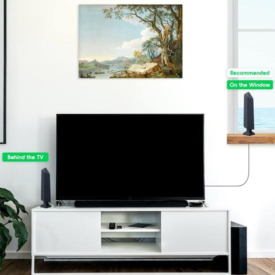 Zesílená vnitřní TV anténa 400+ mil. HD-kompatibilní kanály s digitální anténou s přijímačem zesíleného signálu