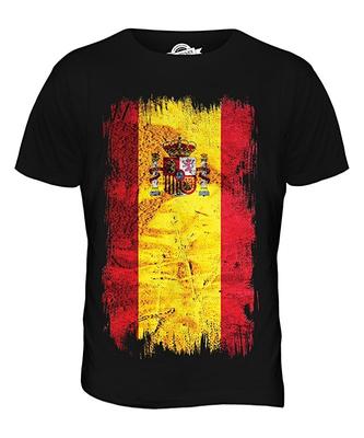 Španělsko Grunge Flag Tričko Top Tričko s Krátký rukáv Tričko Cool Grafické Tričko