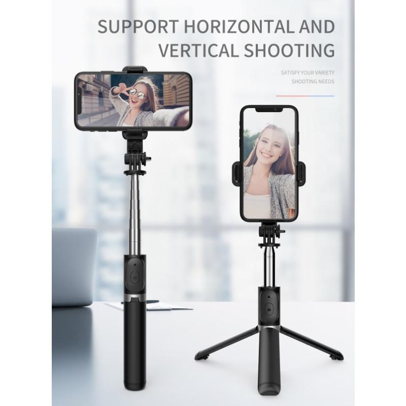 40 Inch Mobile Phone Selfie Stick Tripod, Retractable Selfie Stick All-in-one Smartphone Tripod with Wireless Remote Control 360° Rotation
