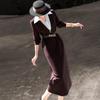Elegant Sleeveless Shirt & V-neck Dress Two-Piece Set