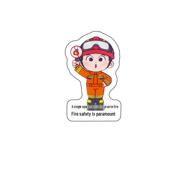 Acrylic Firefighter Cartoon Refrigerator Magnet - 119 Fire Safety Promotion Sticker, Cute and Creative Design
