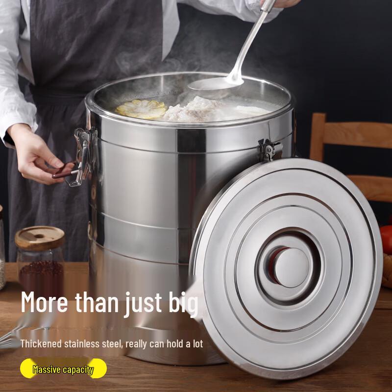 ZISIZ Commercial Stainless Steel Insulated Food Warmer Bucket