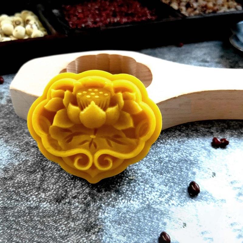 Wooden Mooncake Moulds DIY Mooncake Stamps Baking Moulds Pastry Gadgets 8 Styles for Mid-Autumn Festival Making Mooncake