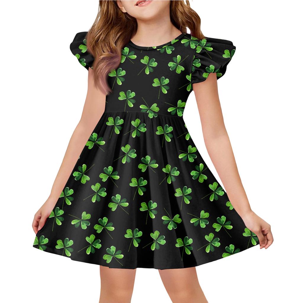 Letnia Sukienka Księżniczki dla Dziewczynek - Sukienka T-shirtowa o Kroju A. dzień Patryka