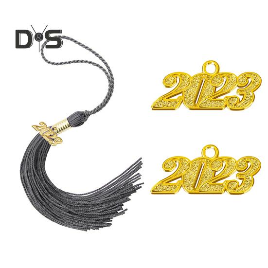 2 ks Galvanicky pokovená dekorace promoční čepice Antikorozní Stylové Šťastná promoce Střapcové přívěsky