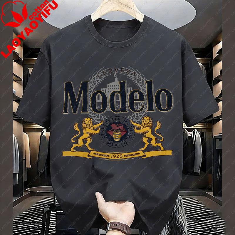 Mexiko Cerveceria Modelo T-Shirt Oktoberfest Bier Klassischer Retro-Stil Streetwear Bedruckte Grafik-T-Shirts Unisex Bier Cerveza Tee