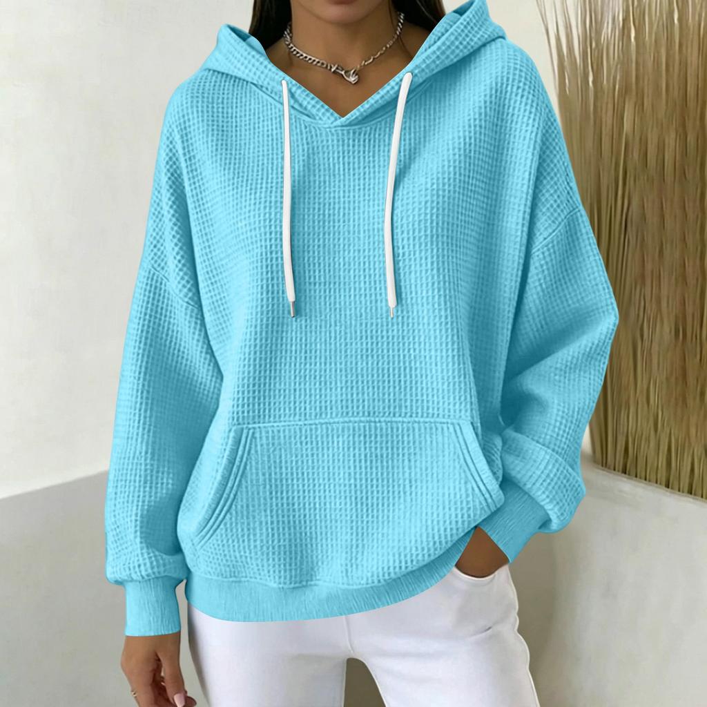 Women's Long Sleeve Hooded Pullover Sweatshirt with Pockets Color