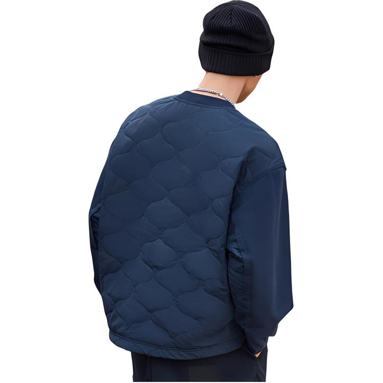 Li Ning Puffer Jackets Men's Blue Crew Neck Moderate Other AWDRA65-4