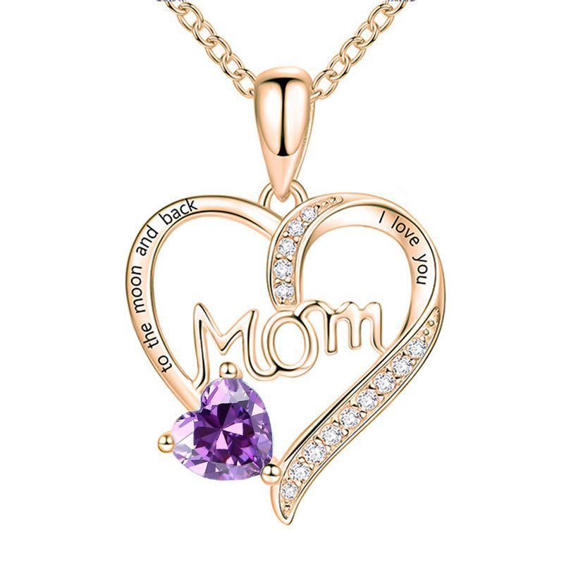 Heart-Shaped Diamond Necklace for New Moms - Mother's Day Gift
