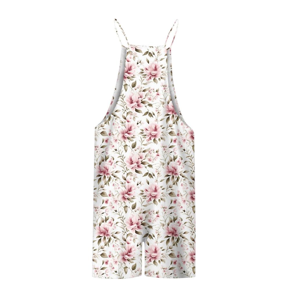 Girls' Sleeveless Romper - Casual Spaghetti Strap Jumpsuit With Pockets