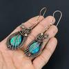 Australischer Triplet-Opal-Edelstein, handgefertigt, aus reinem Kupferdraht, umwickelte Ohrringe, Schmuck