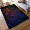 Geometric Pattern Carpet with Multicolor Neon Lines, Modern Style. Suitable for use as an anti-slip for living room bedroom sofas