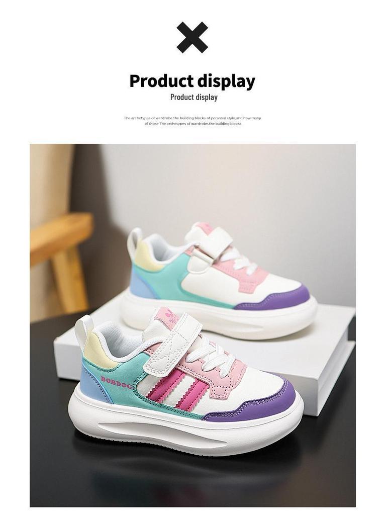 Pantofi sport din piele pentru fete Bobdog, Toamnă/Iarnă 2025, Pantofi de alergare antiderapanți pentru copii de școală primară