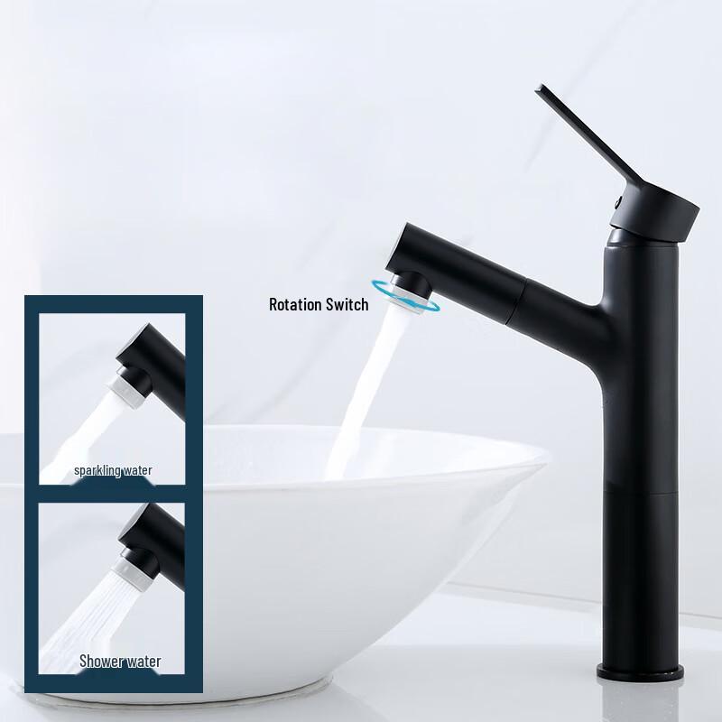 VEMUSE Black Pull-Out Basin Faucet