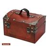r_planning Retro Treasure Chest, Antique Wooden Storage Box, Domed with Rivets, Decorative