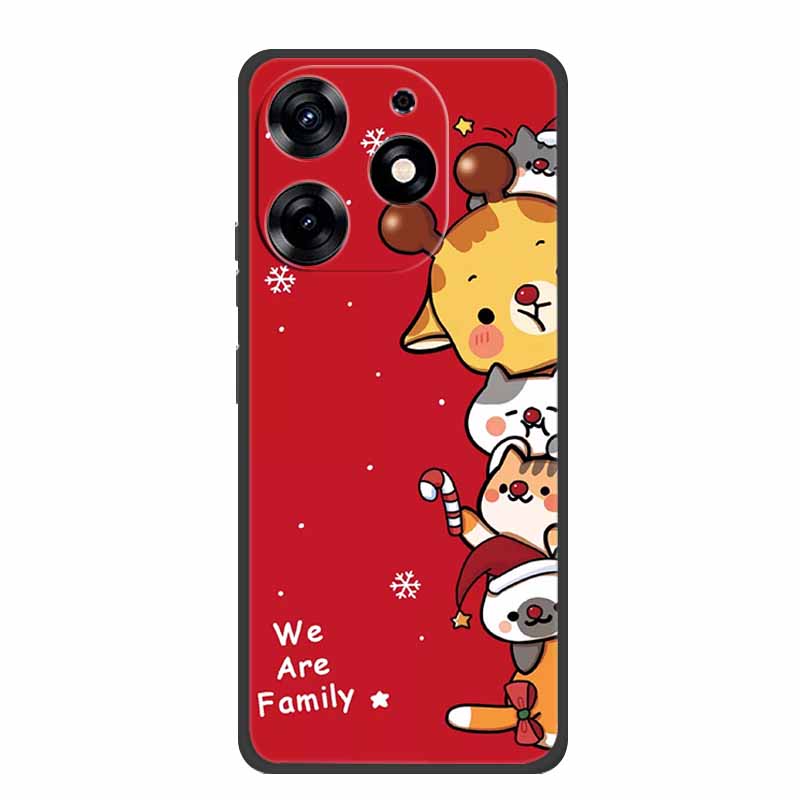 For Tecno Spark Go 2024 Case Merry Christmas Xmas Black Silicon Soft Back Cover Case For Tecno Spark 10 Pro 10C Pop 8 Phone Case