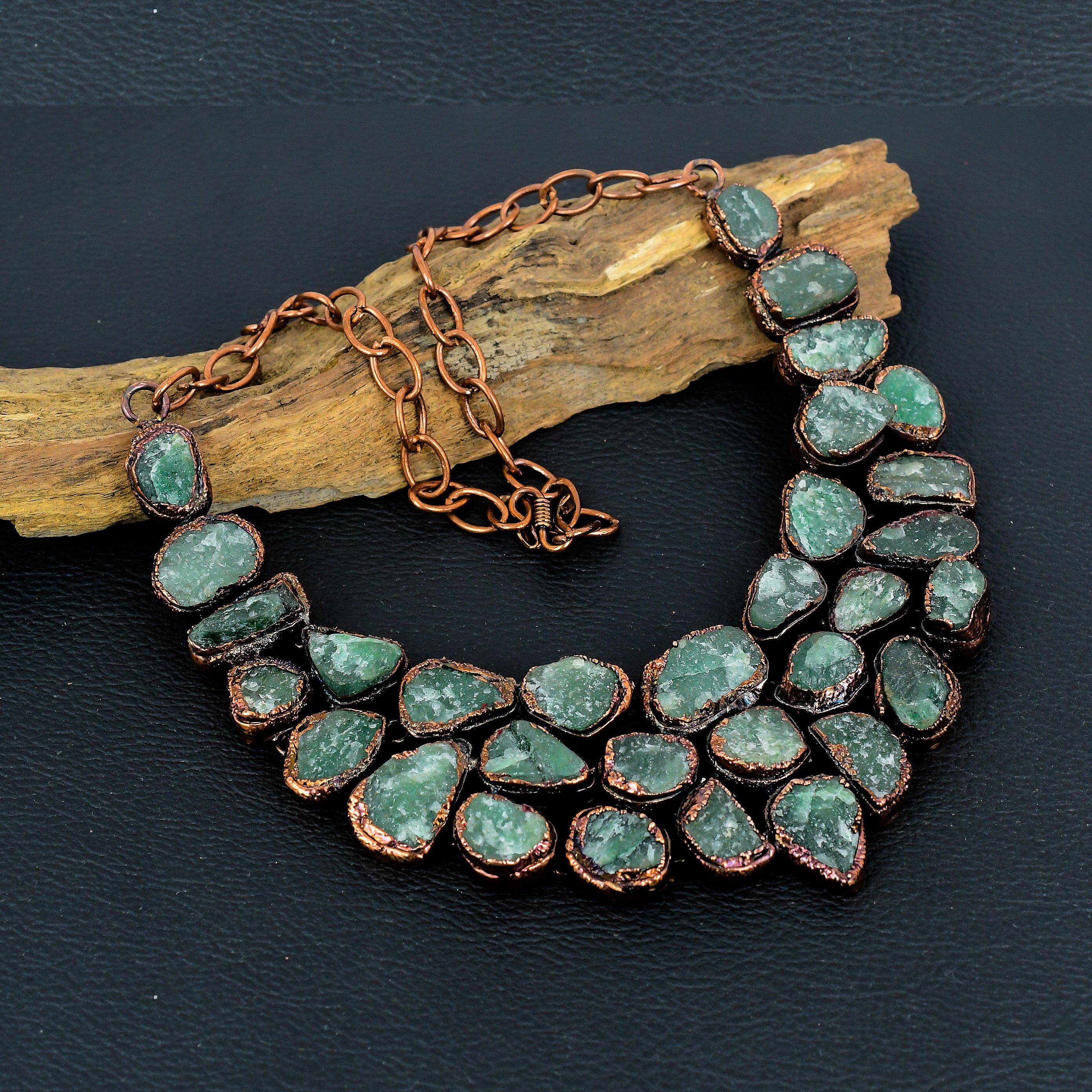 

Аквамарин Ручной Работы Новейший Дизайн Ювелирное Ожерелье, Медное Гальванопластическое Ожерелье с Драгоценным Камнем, Подарок для Матери