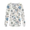 Camisas de manga larga para mujer Tops Blusas casuales elegantes plisadas con cuello redondo