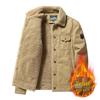 2025 Men's Washed Cotton Velvet-Enhanced Lapel Jacket - Warm Autumn/Winter Casual Outerwear