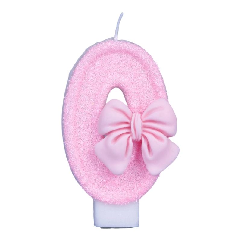 

Elegant Pink Number Candle Ribbon Shape For Birthdays Weddings Pink Decorative Wax Cake Accessories