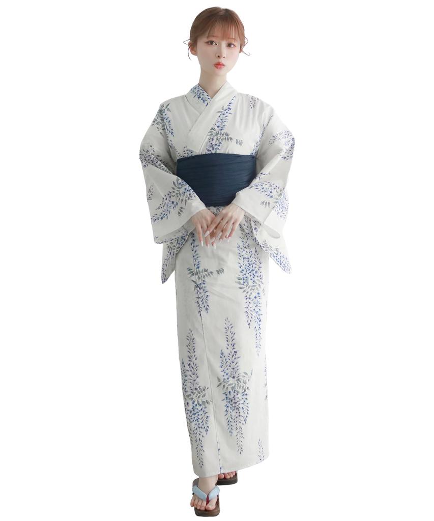 Комплект для смены юката Heiko E Kyoto, один размер [KYOETSU], плетение, неотбеленный, 2 предмета (юката, оби), Женский (2. Шигуре, большинство)