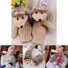 Cozy Women Girls Warm Cartoon Hedgehog Gloves Soft Knitted Winter Mittens