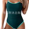 New women's one-piece swimsuit women's belly slim swimsuit solid color double-parcel thin shoulder strap swimsuit