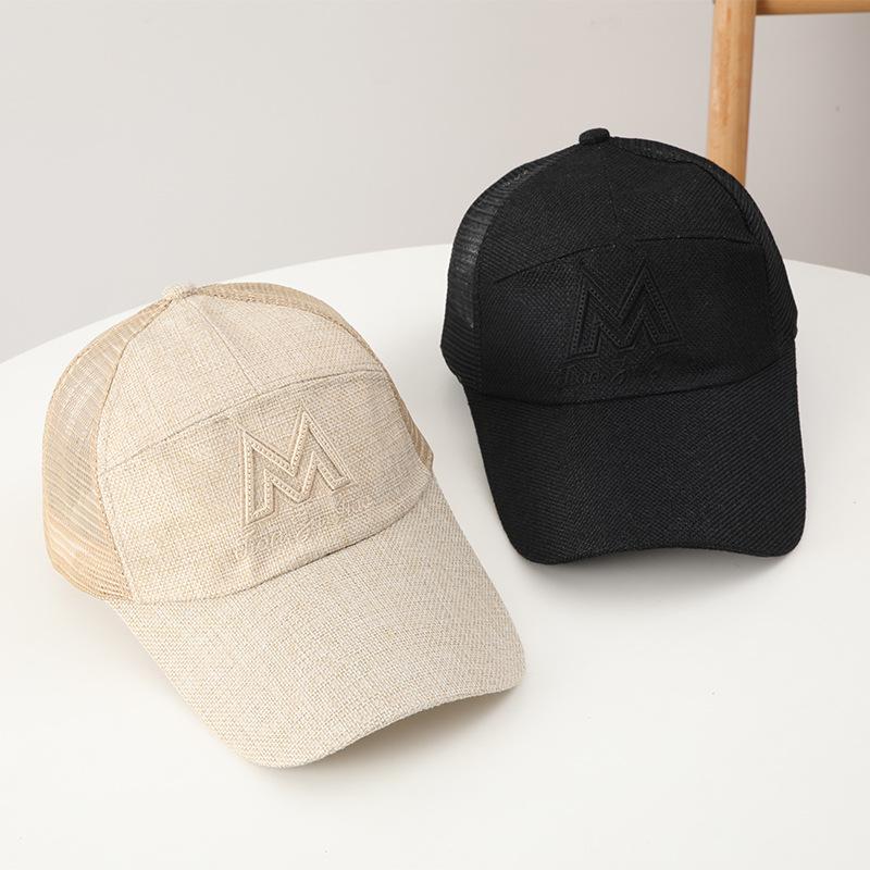 Hat Men's trendy summer baseball cap Korean version mesh breathable sun hat outdoor sun protection peaked cap extended sun hat