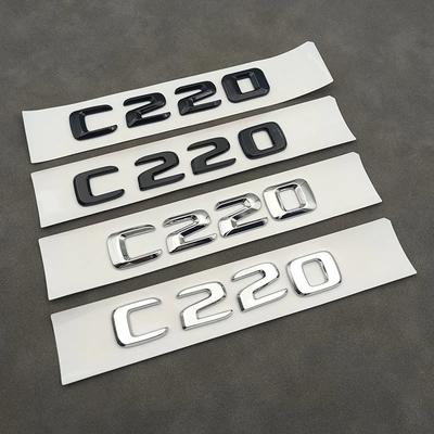3D ABS Chrome Black Logo C220 Emblem Letters Car Trunk Badge For Mercedes-Benz W204 W205 C 220 C220 Sticker Accessories
