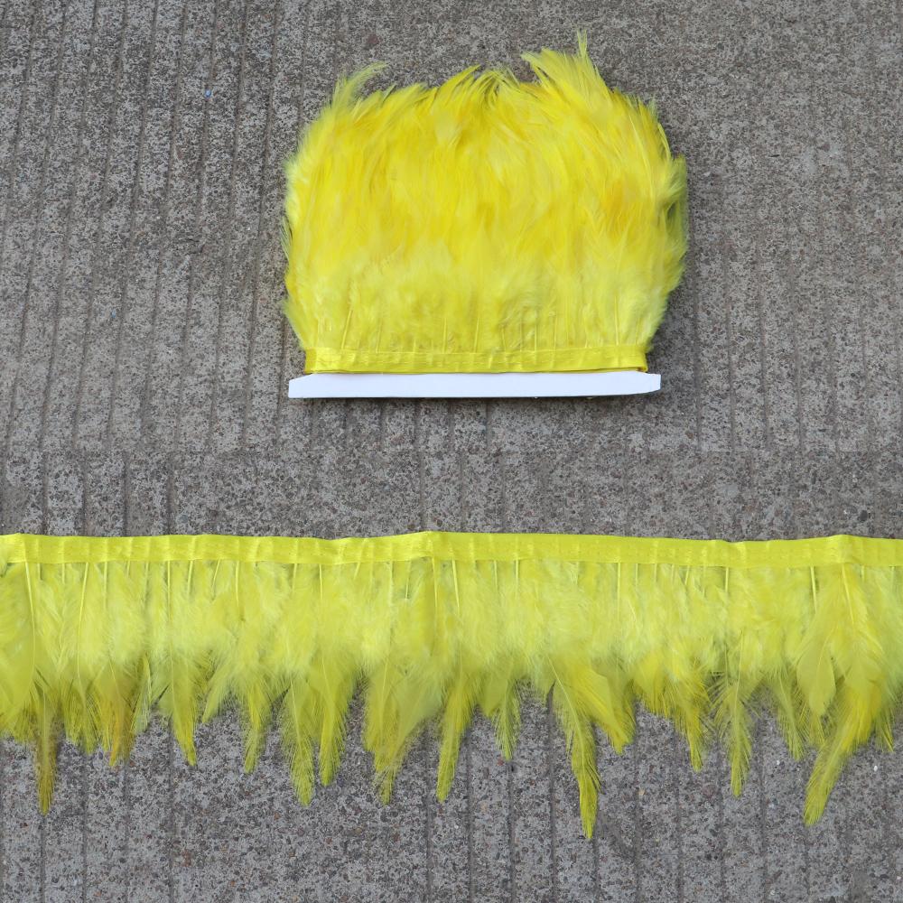 Feather5 10Meters Rooster Feather Trim 8-13CM Colored Chicken Feathers Ribbon  3-5" Saddle Pheasant Feathers Trim Fringe