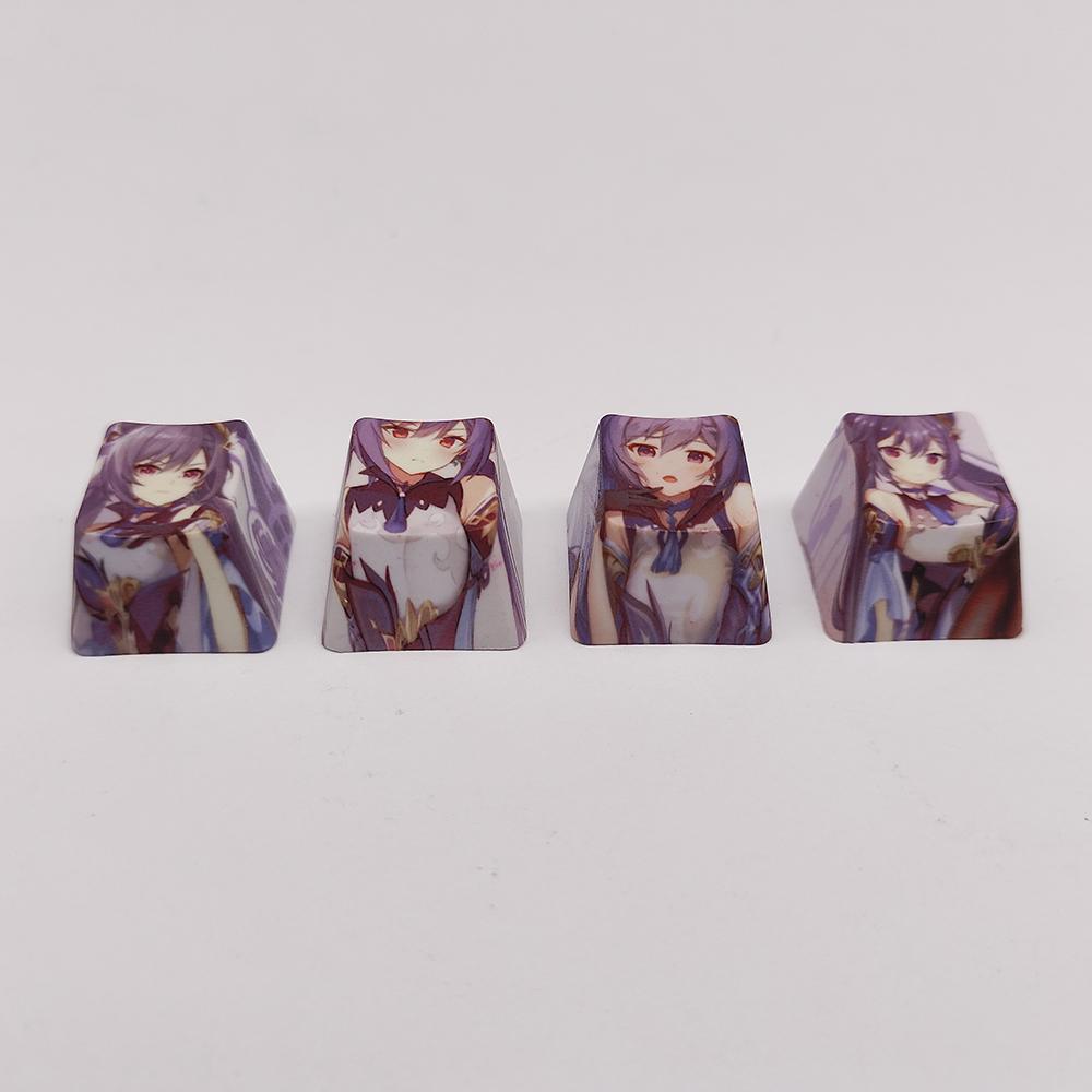 4Keys/Set R4 Keycap Hot Sublimate Key Cap Pbt Anime Cartoon Cute Custom Mechanical Keyboard Cap Decorative  Accessories