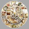 50pcs Retro Gold INS-Style Stickers for Tea Cups, Gorgeous Court Graffiti Decoration, Creative Color Painting Stickers for Stationery