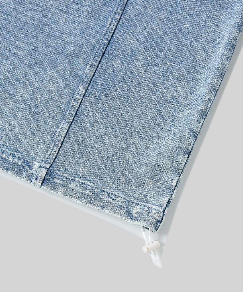 Beodeonteu Knit Denim Washed Sweatshirt [Light Blue]