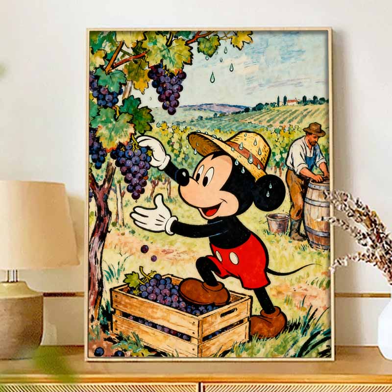 Disney 5D diamond painting set Mickey grape harvest DIY handmade diamond painting art production diamond decorative painting