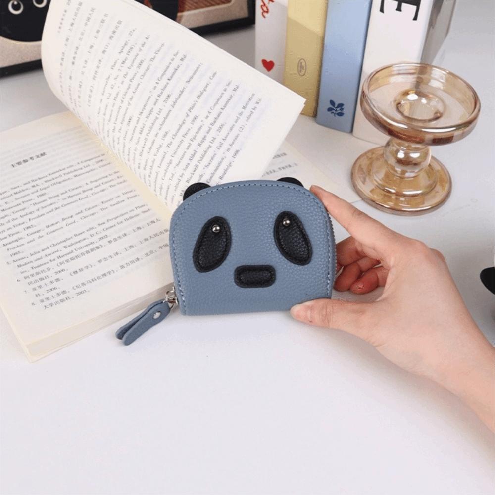 Mini Panda Card Holder Zipper Women Wallet Fashion PU Leather Coin Purse  Outdoor